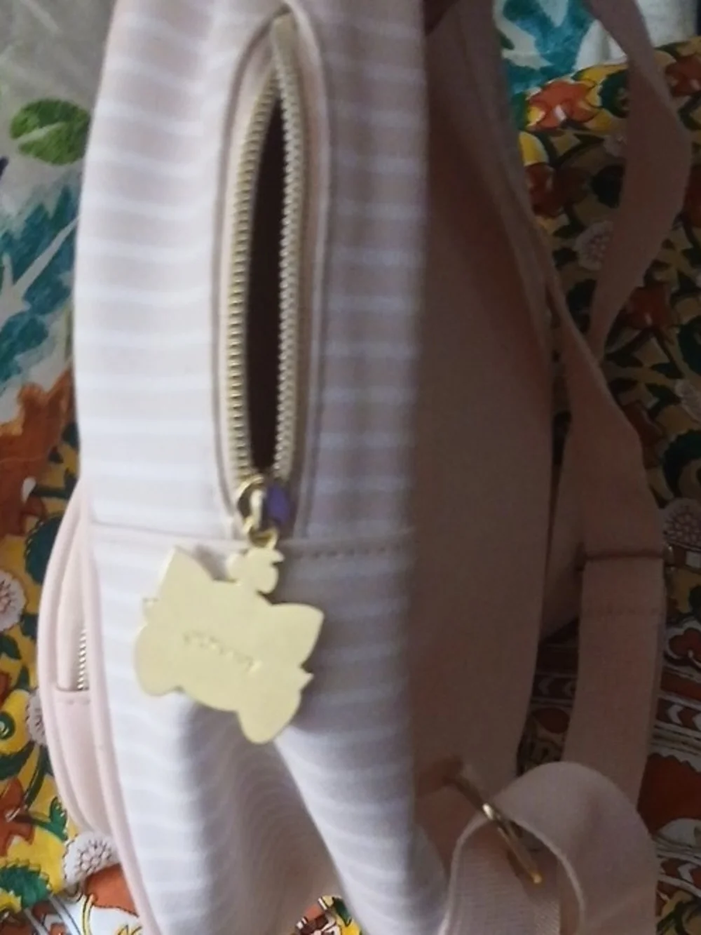 Loungefly Disney The Aristocats Marie Stripe Mini Backpack Pink & White